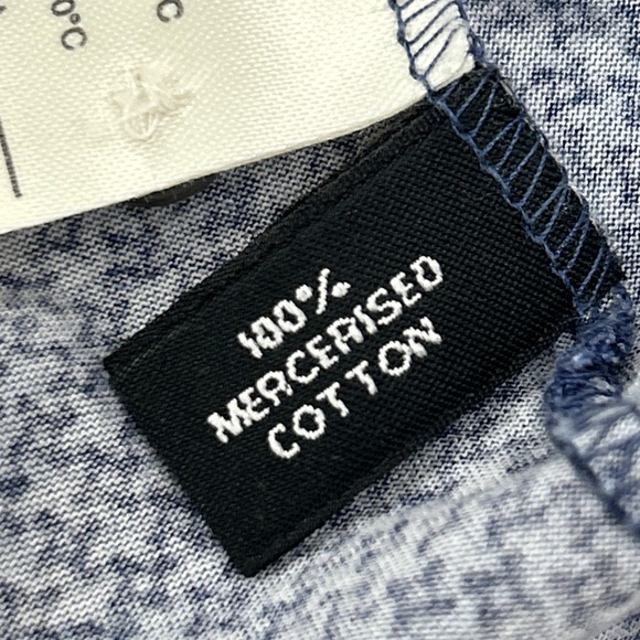 Dunhill Polo Shirt Men XL Blue Geometric Cotton Performance Long Sleeve Collared - Picture 9 of 11